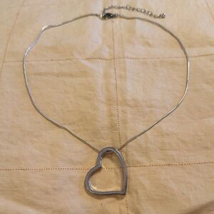 Silver Heart Pendant Necklace